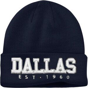 Women's Blue & Grey Soft Knit Winter Hat For Cold Weather Beanie Toque Hat